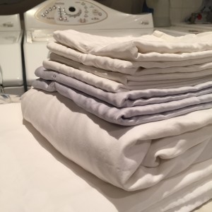Folded fitted sheet